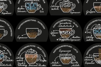 Kaffeeobers Becher Design Kaffeezubereitung